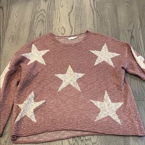 Women's small Star Pattern Dusty Rose Sweater
